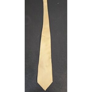 Stafford Men's Silk Tie Solid Yellow Gold Textured XL 59" Extra Long